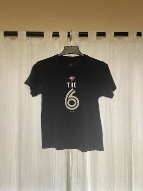 Women's Navy Blue 'The 6' Short Sleeve Blue Jays Tee